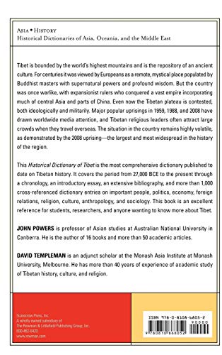 Historical Dictionary of Tibet (Historical Dictionaries of Asia, Oceania, and the Middle East),Used