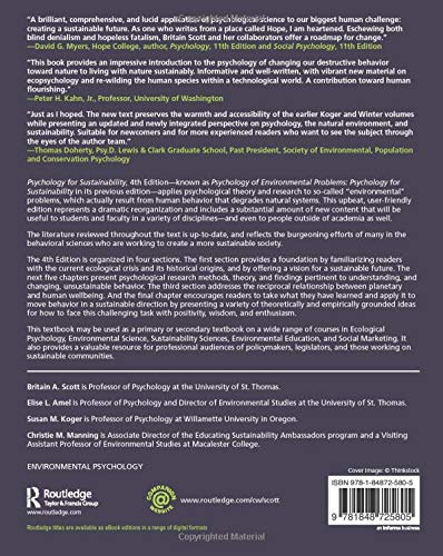 Psychology for Sustainability: 4th Edition,Used