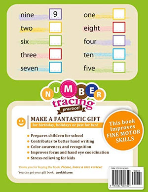 NUMBER TRACING PRACTICE!: Activity for Study & Teaching. (Learning is Fun!),Used