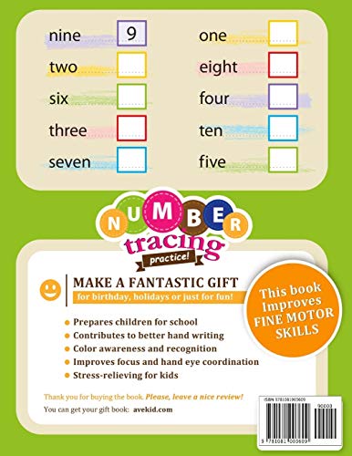 NUMBER TRACING PRACTICE!: Activity for Study & Teaching. (Learning is Fun!),Used