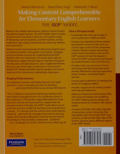 Making Content Comprehensible For Elementary English Learners: The Siop Model,New
