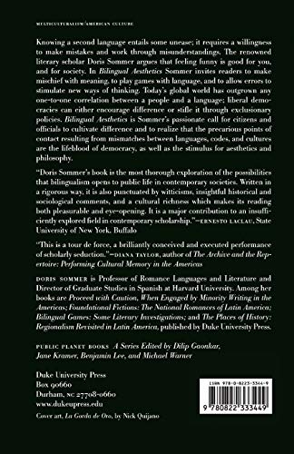 Bilingual Aesthetics: A New Sentimental Education (Public Planet Books),Used