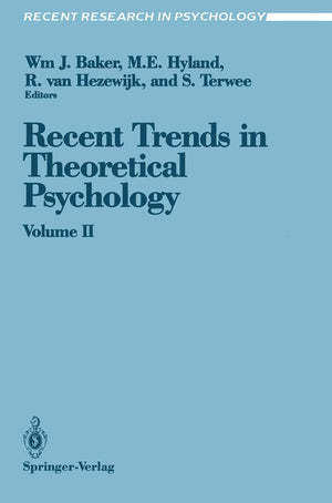Recent Trends in Theoretical Psychology: Proceedings of the Third Biennial Conference of the International Society for Theoretic,Used