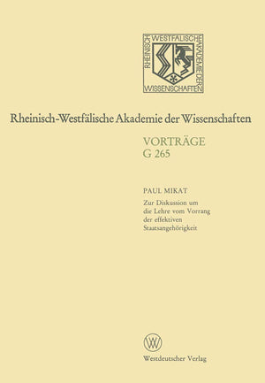 Geisteswissenschaften: Vortrge  G 265 (Rheinischwestflische Akademie Der Wissenschaften, 265) (German Edition),Used