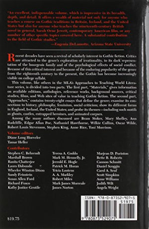 Approaches to Teaching Gothic Fiction: The British and American Traditions (Approaches to Teaching World Literature),New