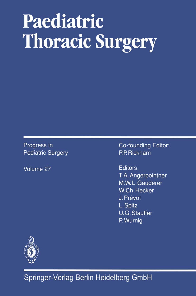 Paediatric Thoracic Surgery (Progress in Pediatric Surgery, 27),Used