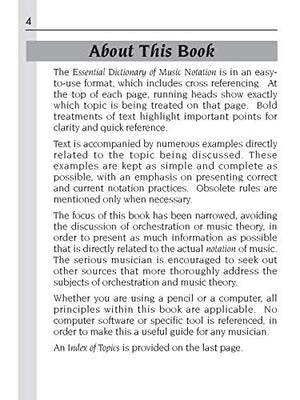Essential Dictionary Of Music Notation: Pocket Size Book (Essential Dictionary Series),Used