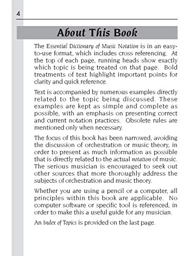 Essential Dictionary Of Music Notation: Pocket Size Book (Essential Dictionary Series),Used