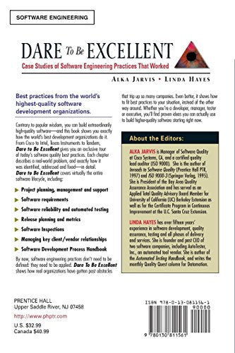 Dare to be Excellent: Case Studies of Software Engineering Practices That Work,Used