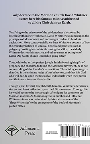 An Address to All Believers in Christ: By A Witness to the Divine Authenticity of the Book of Mormon (Hardcover),Used