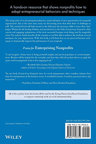 Enterprising Nonprofits: A Toolkit for Social Entrepreneurs,Used
