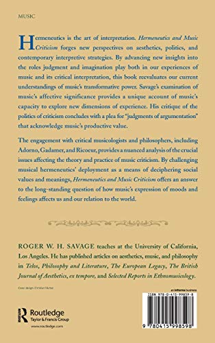 Hermeneutics and Music Criticism,Used