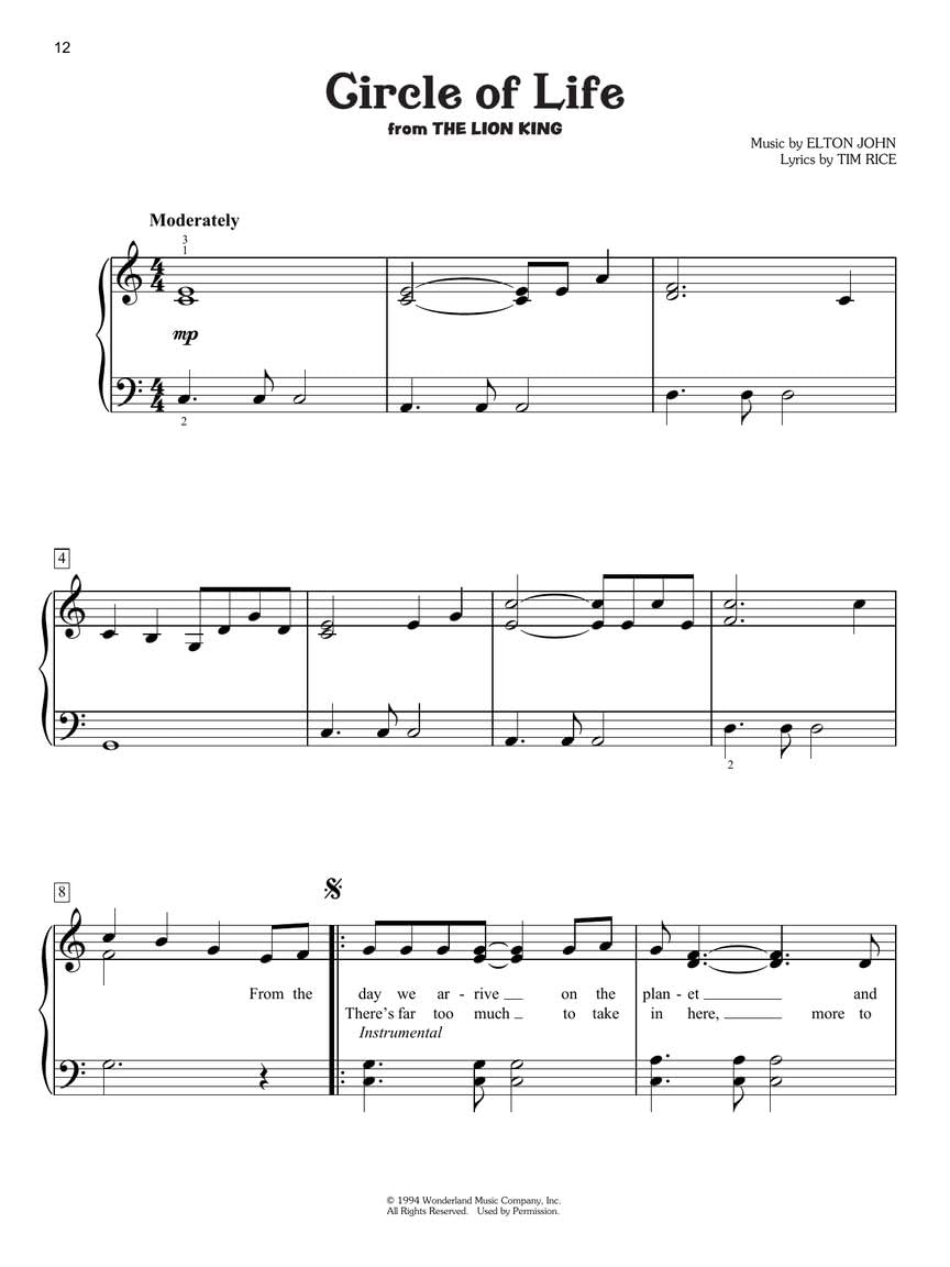 Disney Songs For Kids  Easy Piano Songbook With 20 Songs  Easytoplay Disney Piano Book  Outstanding Sheet Music Book Collec,Used