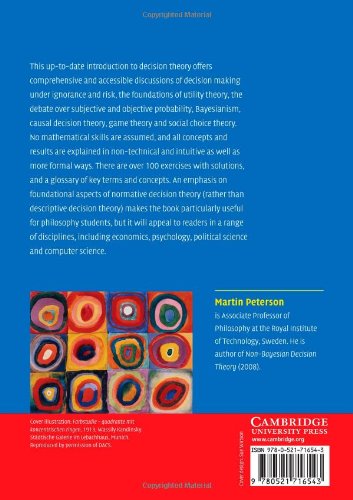 An Introduction To Decision Theory (Cambridge Introductions To Philosophy)