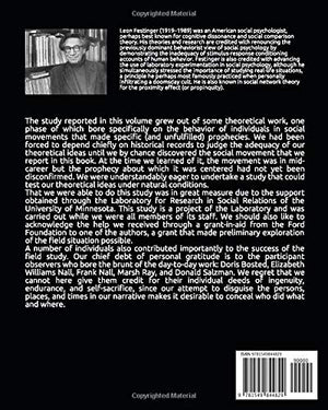 When Prophecy Fails: A Social & Psychological Study of a Modern Group that Predicted the Destruction of the World,Used