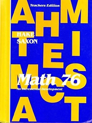 Saxon Math 76: An Incremental Development, Teacher's Edition, 1992,Used
