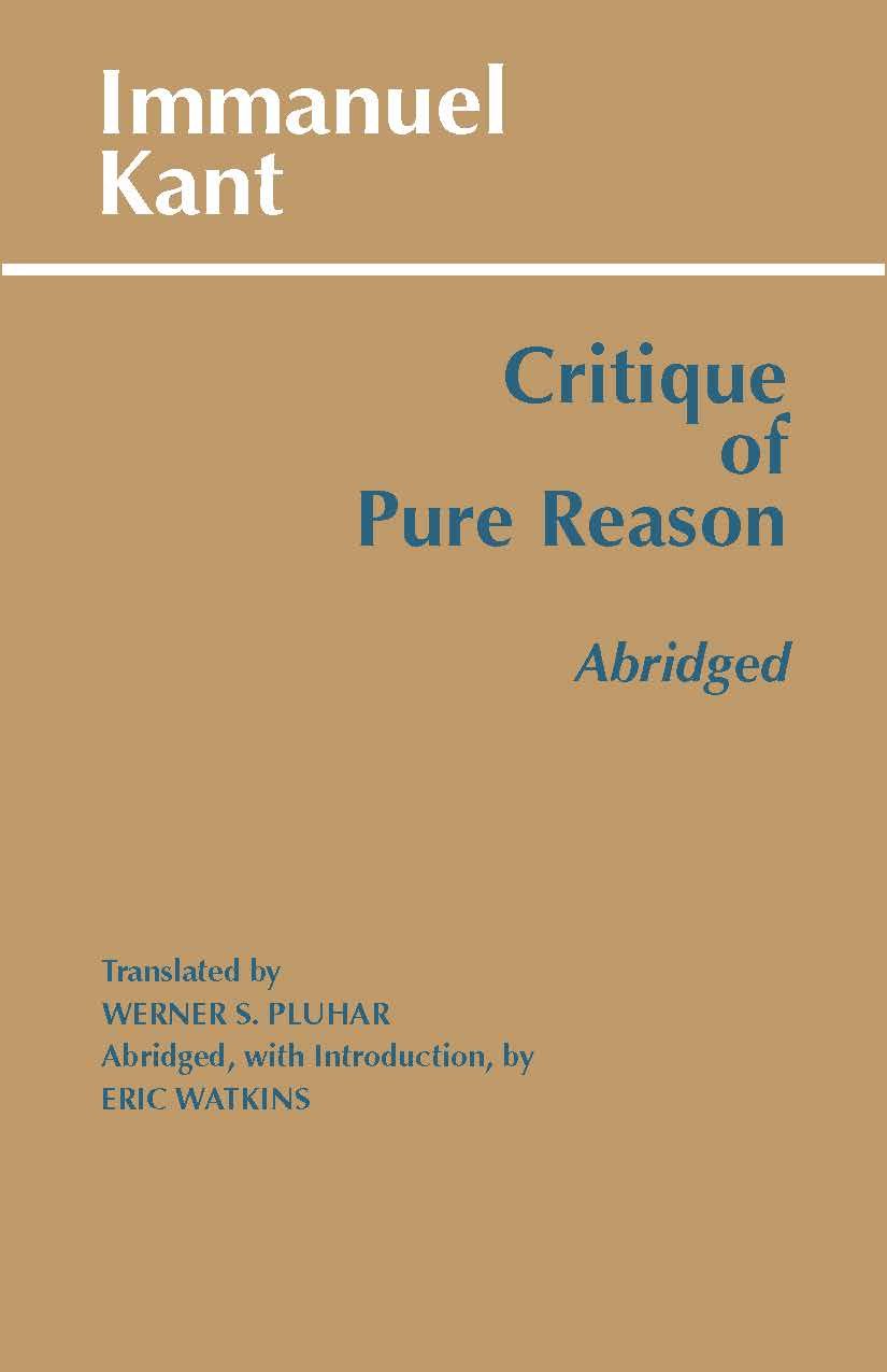 Critique of Pure Reason, Abridged (Hackett Publishing Co.),Used