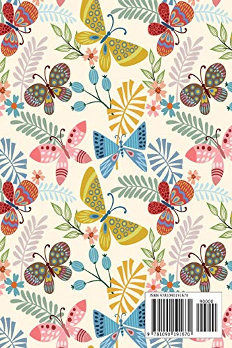 Address Book: For Contacts, Addresses, Phone, Email, Note,Emergency Contacts,Alphabetical Index With Butterfly Leaf Seamles Patt,Used