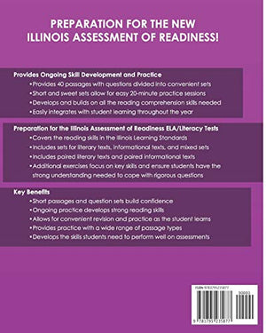 ILLINOIS TEST PREP Reading Skills Workbook Daily IAR Practice Grade 6: Preparation for the Illinois Assessment of Readiness ELA/,Used