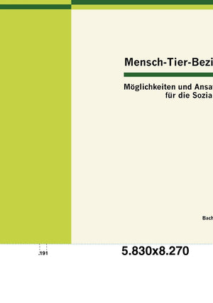 MenschTierBeziehung  Mglichkeiten und Ansatzpunkte fr die Soziale Arbeit (German Edition),Used