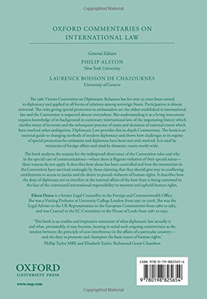 Diplomatic Law: Commentary on the Vienna Convention on Diplomatic Relations (Oxford Commentaries on International Law),Used