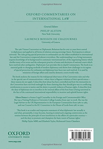 Diplomatic Law: Commentary on the Vienna Convention on Diplomatic Relations (Oxford Commentaries on International Law),Used