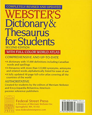 Webster's Dictionary & Thesaurus for Students, Second Edition,Used