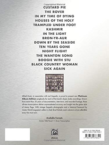 Led Zeppelin  Physical Graffiti Platinum Guitar: Authentic Guitar TAB (Alfred's Platinum Album Editions),Used
