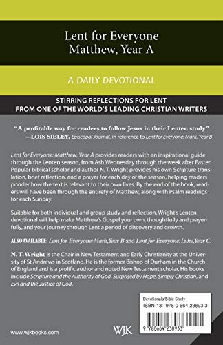Lent For Everyone: Matthew, Year A: A Daily Devotional