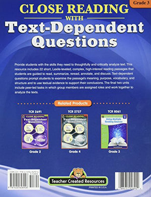 Close Reading With TextDependent Questions: Grade 3,Used