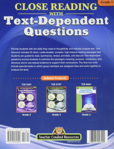 Close Reading With TextDependent Questions: Grade 3,Used