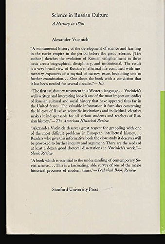 Science in Russian Culture, 18611917,New