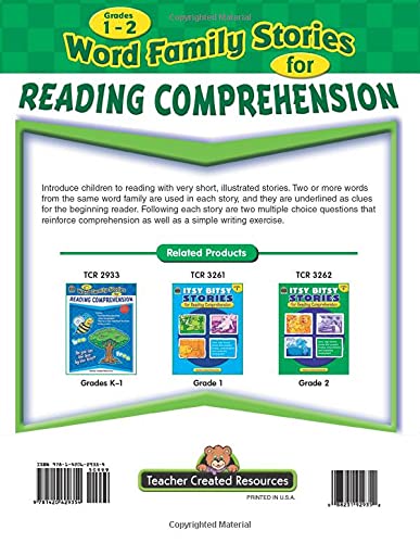 Word Family Stories for Reading Comprehension Grd 12: Grades 12,Used