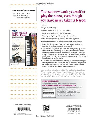 Alfred's Teach Yourself to Play Piano: Everything You Need to Know to Start Playing Now!, Book & Online Audio (Teach Yourself Se,Used