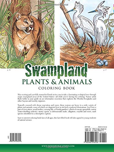 Swampland Plants and Animals Coloring Book (Dover Nature Coloring Book),Used