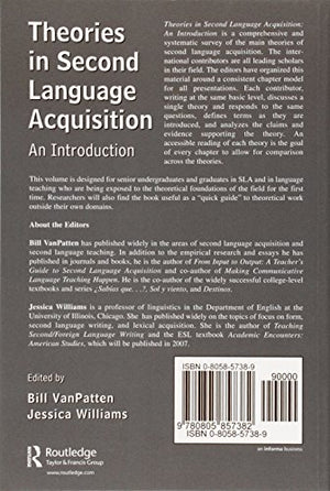 Theories In Second Language Acquisition: An Introduction (Second Language Acquisition Research Series),New