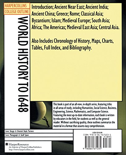 Harpercollins College Outline World History To 1648 (Harpercollins College Outline Series),Used