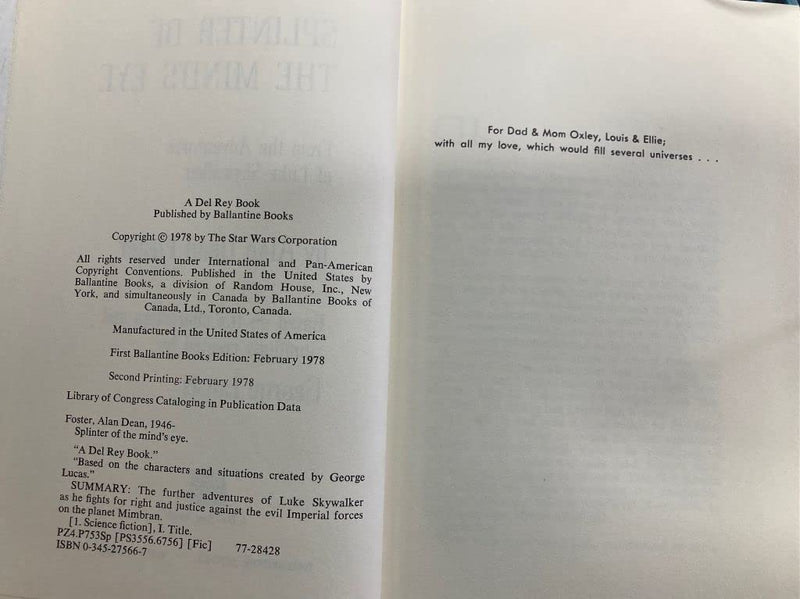 Splinter of the Mind's Eye: From the Adventures of Luke Skywalker,Used