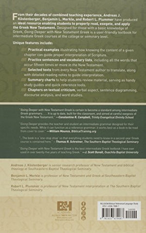 Going Deeper with New Testament Greek: An Intermediate Study of the Grammar and Syntax of the New Testament,Used