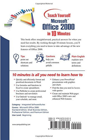 Sams Teach Yourself Microsoft Office 2000 in 10 Minutes,Used