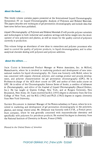 Liquid Chromatography of Polymers and Related Materials, II (Chromatographic Science Series),Used