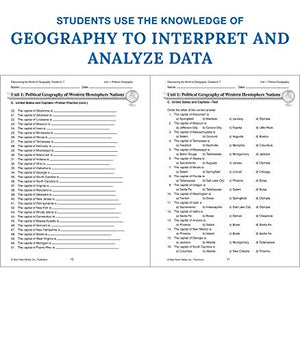 Mark Twain Geography Workbook for Grades 67, Western Hemisphere Geography Activity Book, 6th Grade & 7th Grade Geography for Ki,Used