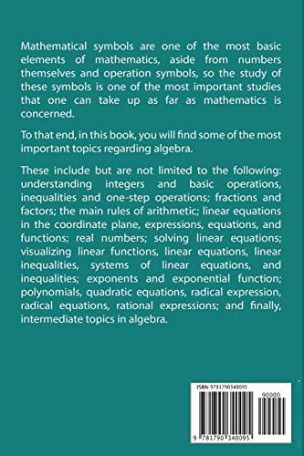 Algebra 1 Workbook: The SelfTeaching Guide and Practice Workbook with Exercises and Related Explained Solution. You Will Get an,Used