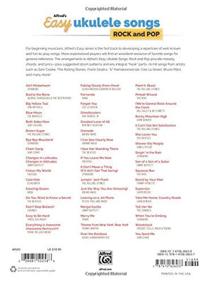 Alfred Music Easy Ukulele Songs Book: 50 Rock & Pop Hits, Model 00-44505