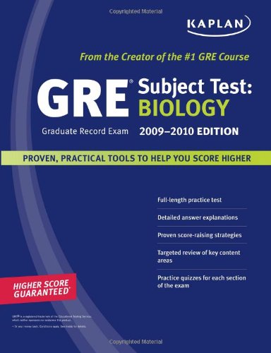 Kaplan GRE Exam Subject Test: Biology 20092010 Edition (Kaplan Gre Biology),Used