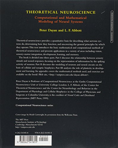 Theoretical Neuroscience: Computational And Mathematical Modeling of Neural Systems (Computational Neuroscience),New
