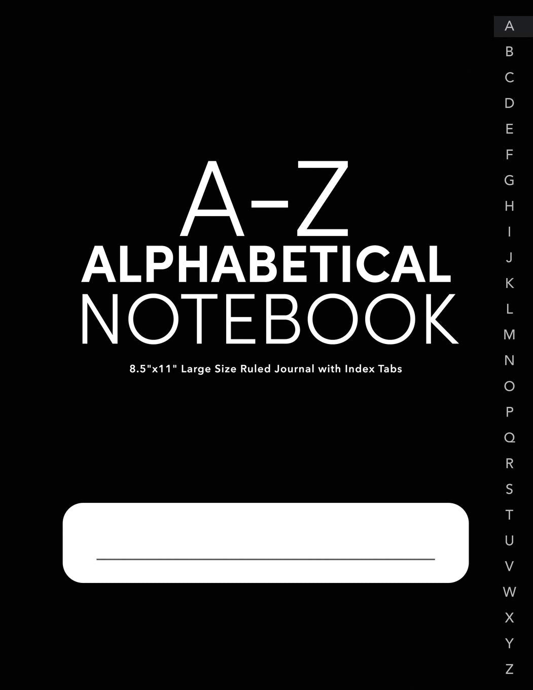 AZ Alphabetical Notebook 8.5