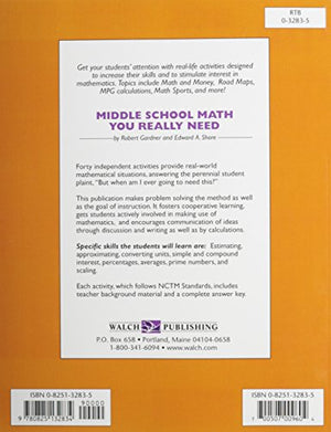 Middle School Math You Really Need,Used