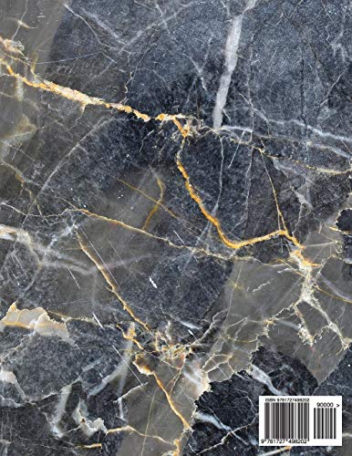 Notebook: Black and Quartz Marble with Gold Detail  Marble & Gold Notebook  150 Collegeruled Pages  8.5 x 11  A4 Size (Office,Used