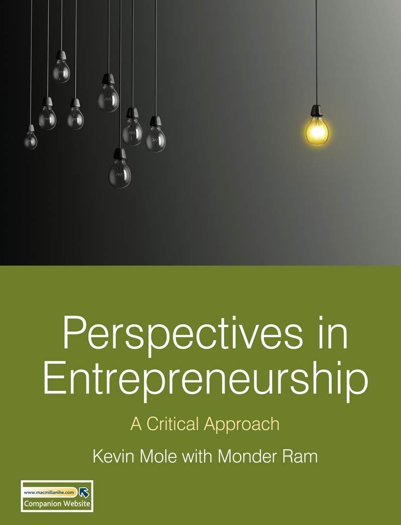 Perspectives in Entrepreneurship: A Critical Approach,Used